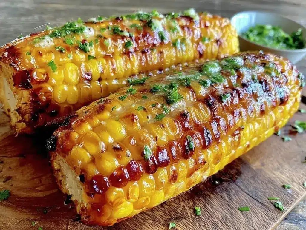 crispy grilled corn on the cob - featured image