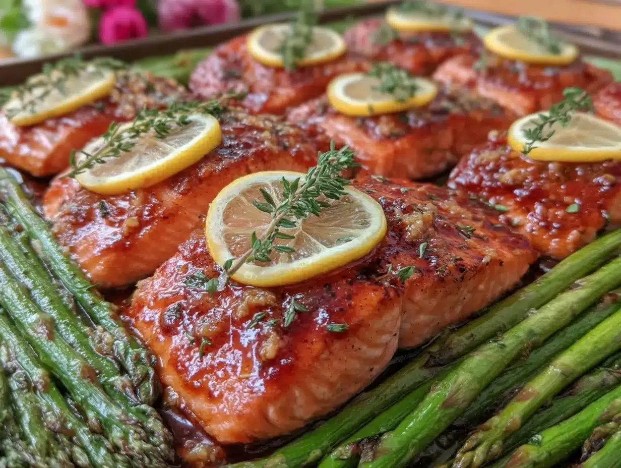 crispy lemon garlic salmon sheet pan dinner preparation steps