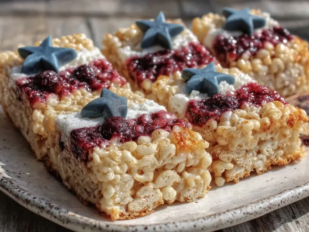 crispy rice krispie flag treats - featured image