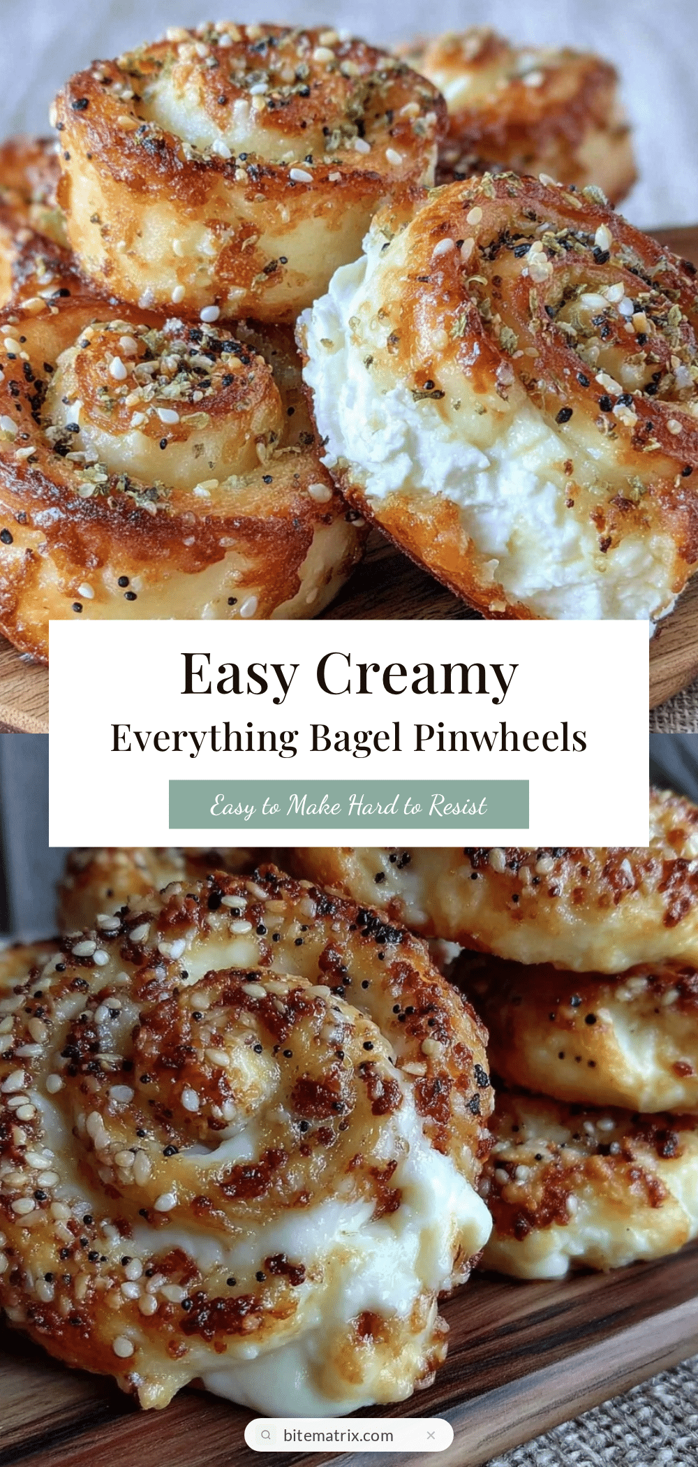easy creamy everything bagel pinwheels recipe