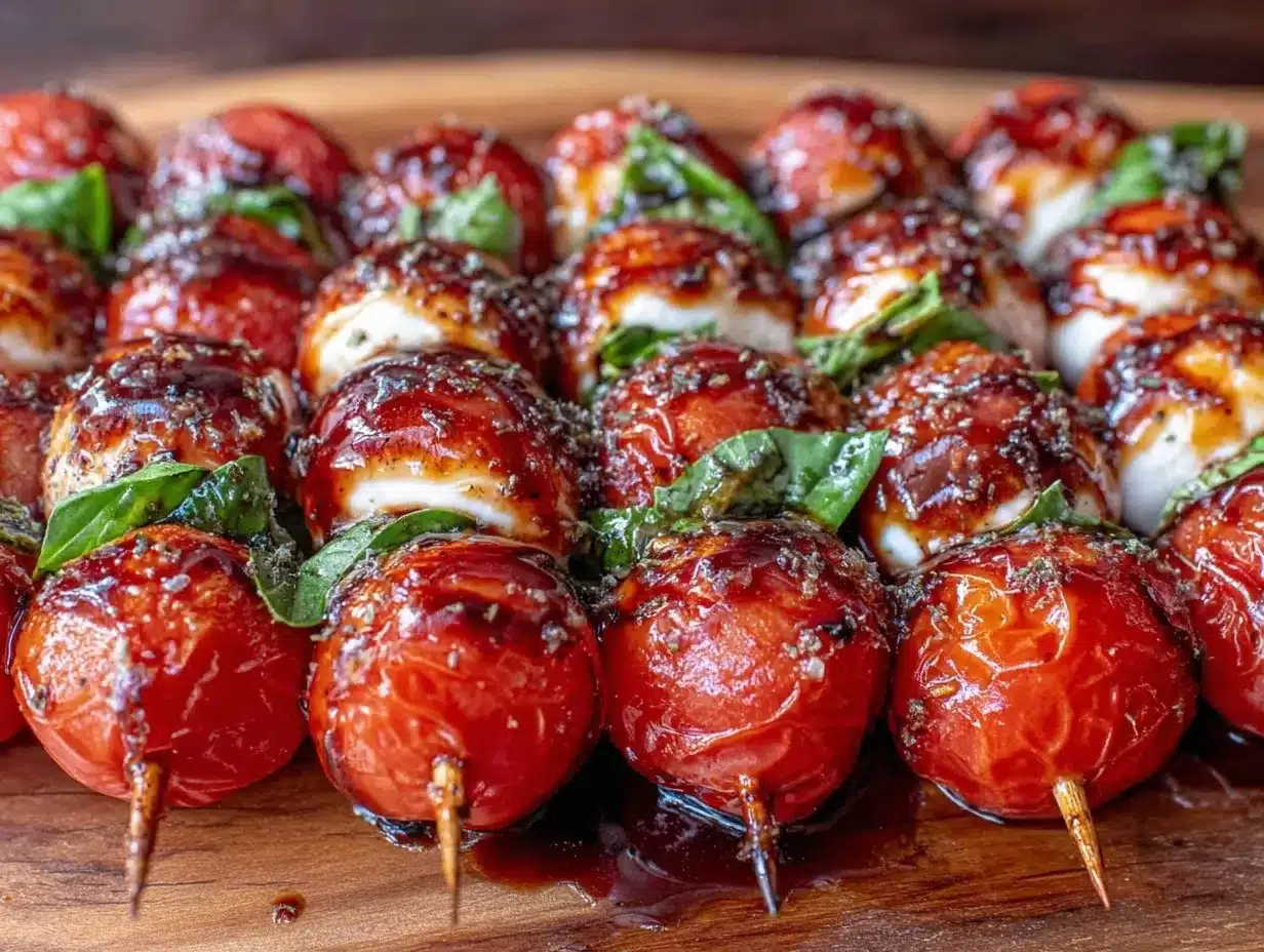 easy fresh caprese skewers preparation steps