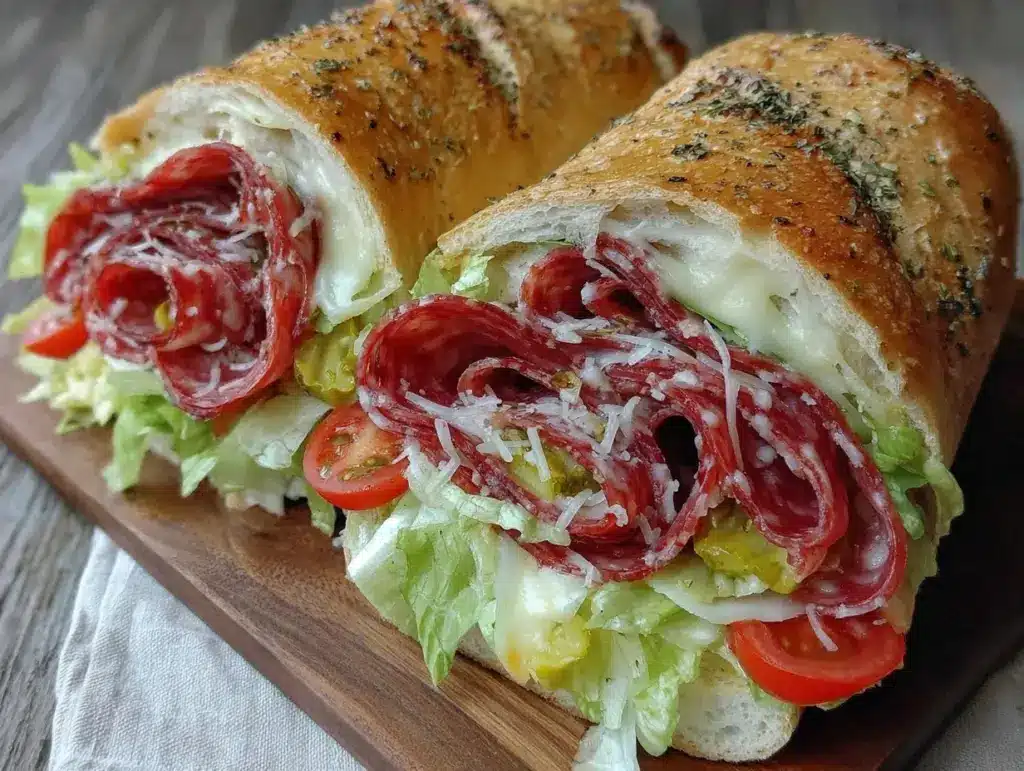 easy italian sub sandwich roll-ups - featured image