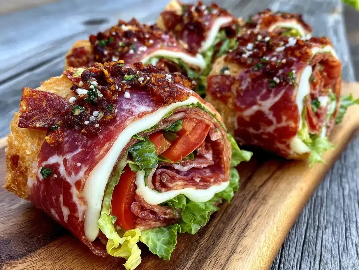easy italian sub sandwich roll-ups preparation steps