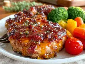 easy sheet pan honey mustard pork chops - featured image
