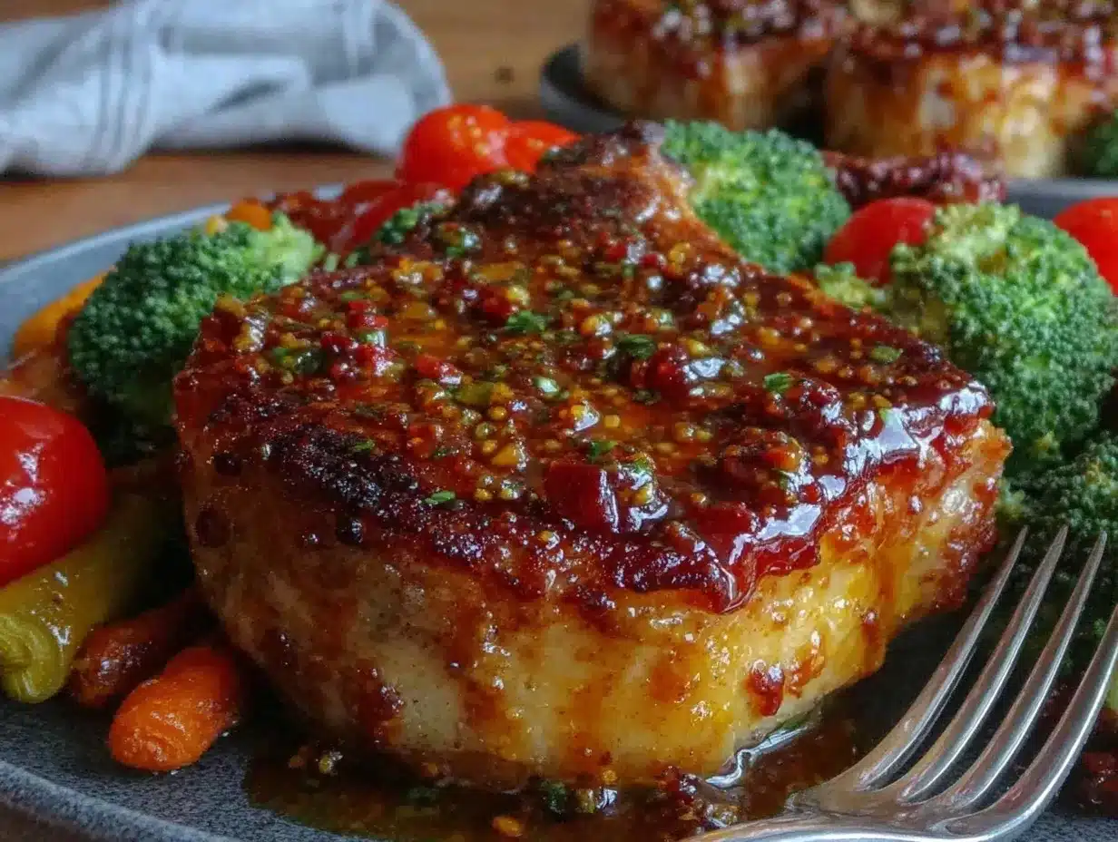 easy sheet pan honey mustard pork chops preparation steps