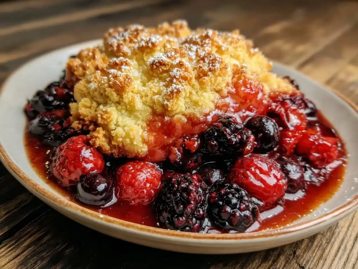 easy triple berry crumble preparation steps