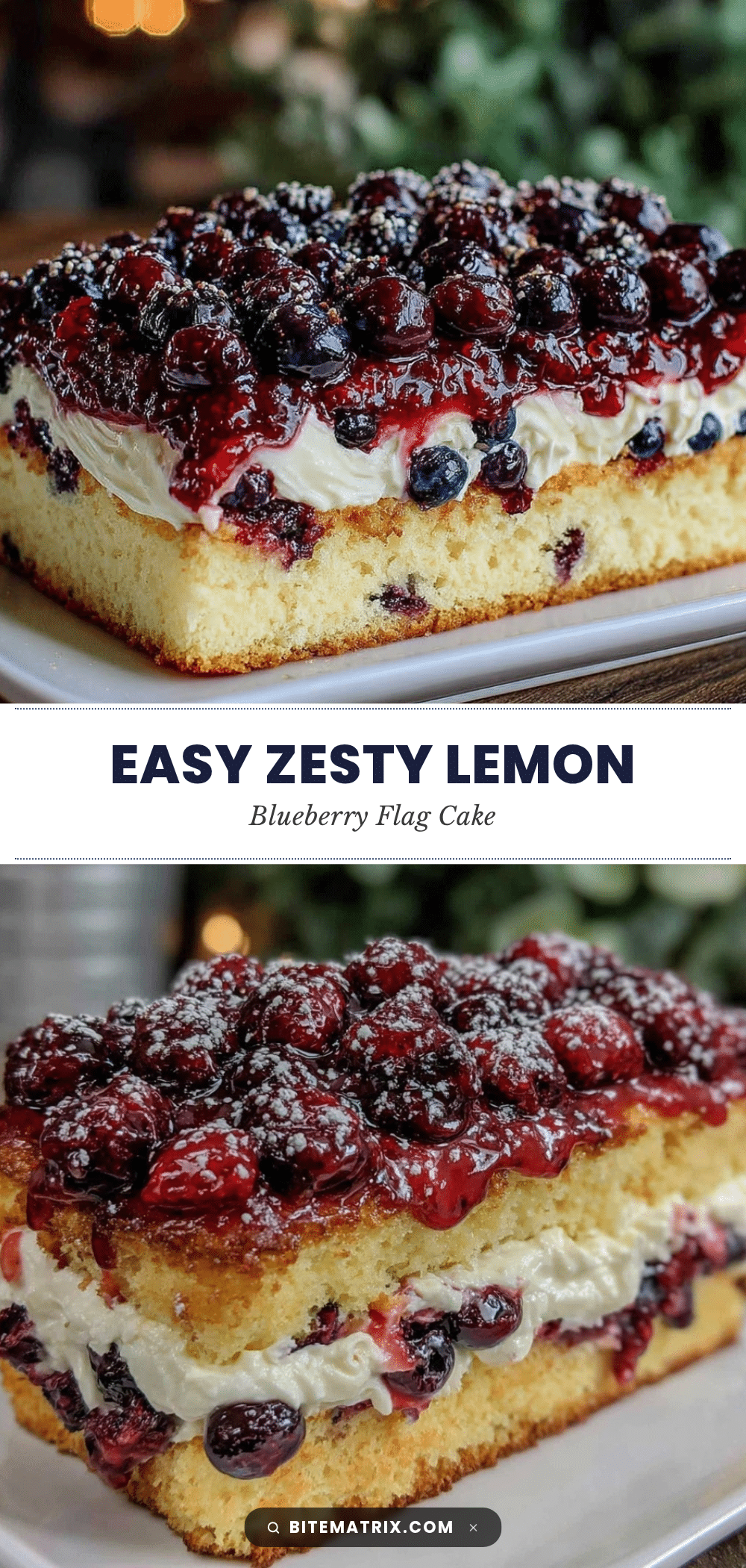 easy zesty lemon blueberry flag cake recipe