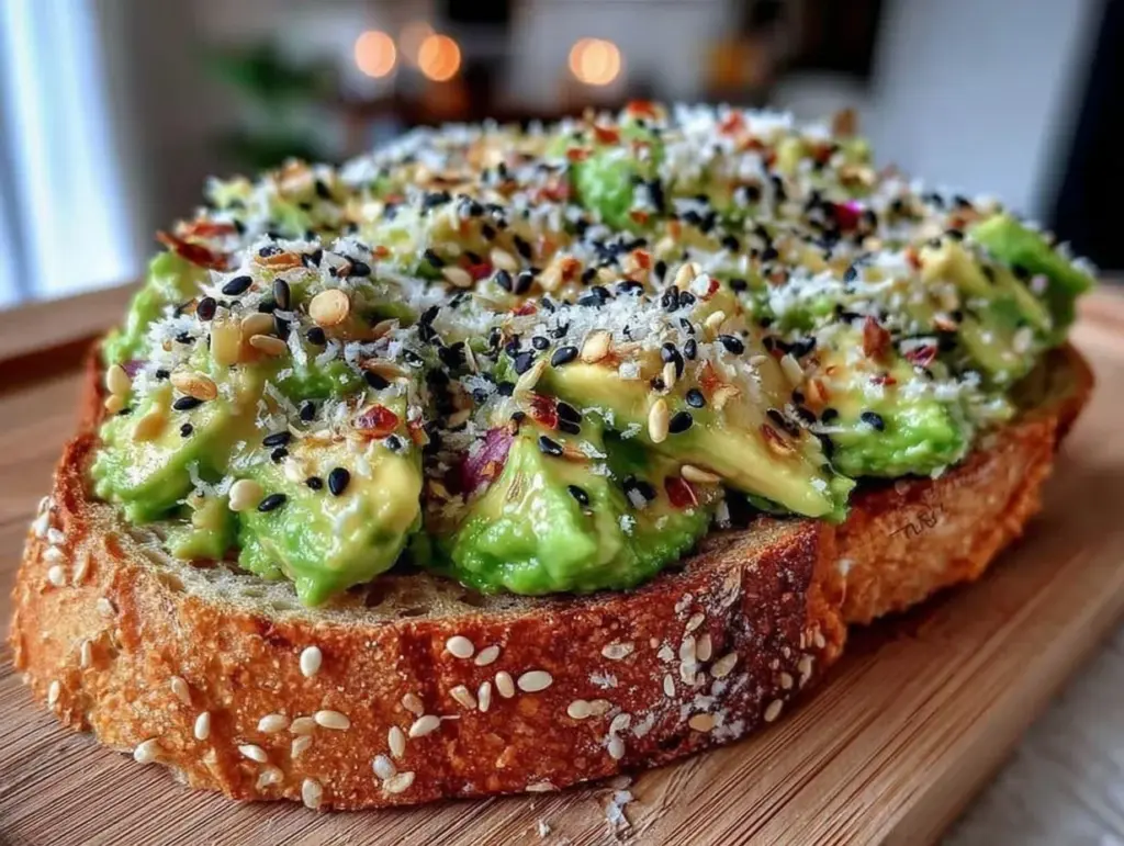 fresh avocado toast with everything bagel seasoning - featured image
