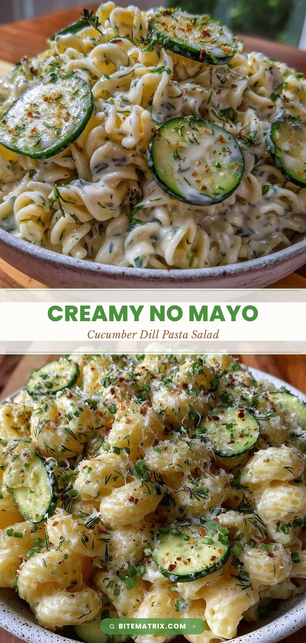 fresh creamy cucumber dill pasta salad without mayo recipe