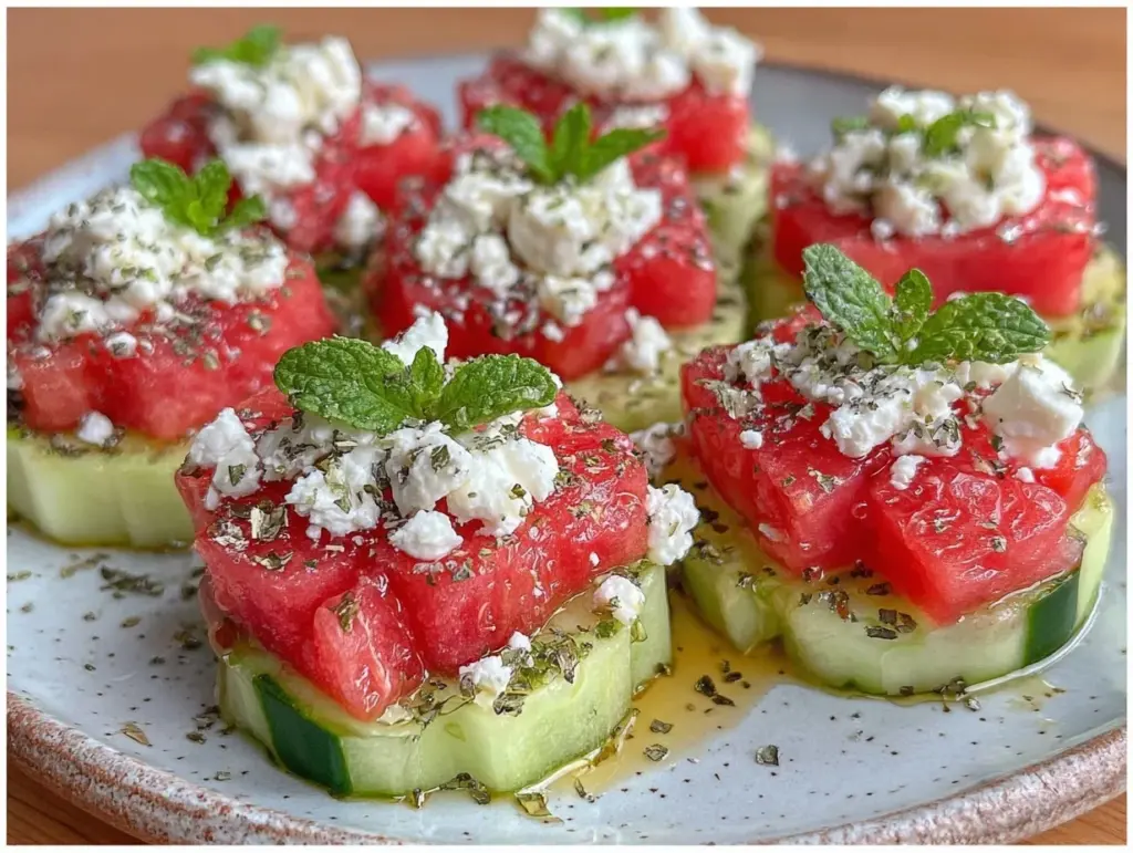 Fresh Cucumber Watermelon Feta Bites - featured image