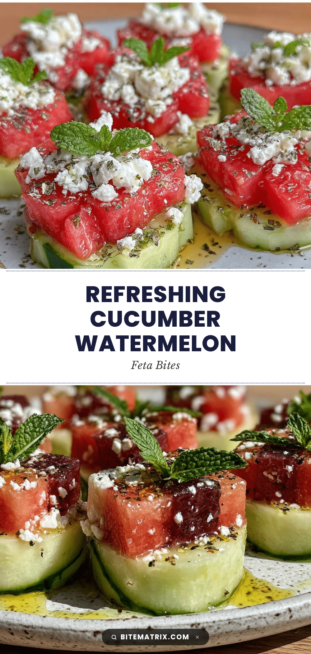 Fresh Cucumber Watermelon Feta Bites recipe