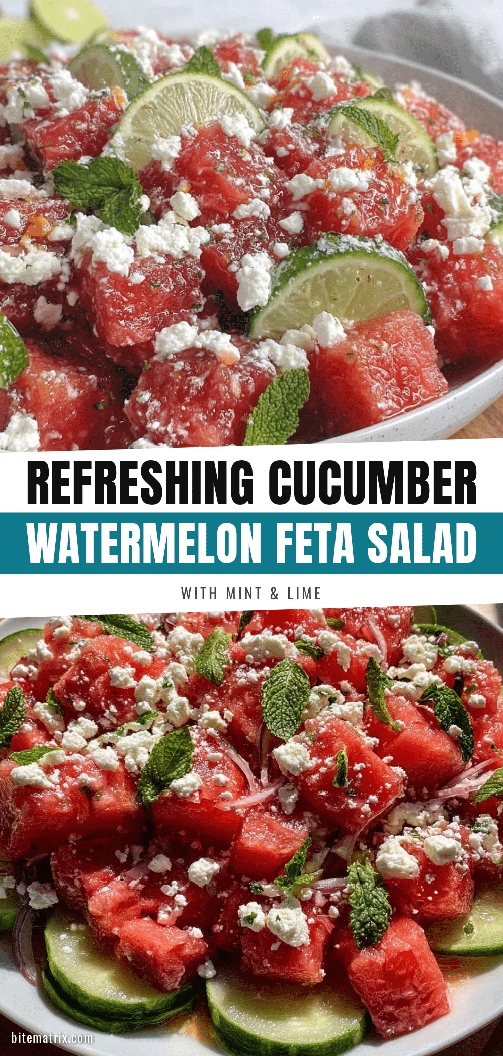 fresh cucumber watermelon feta salad recipe