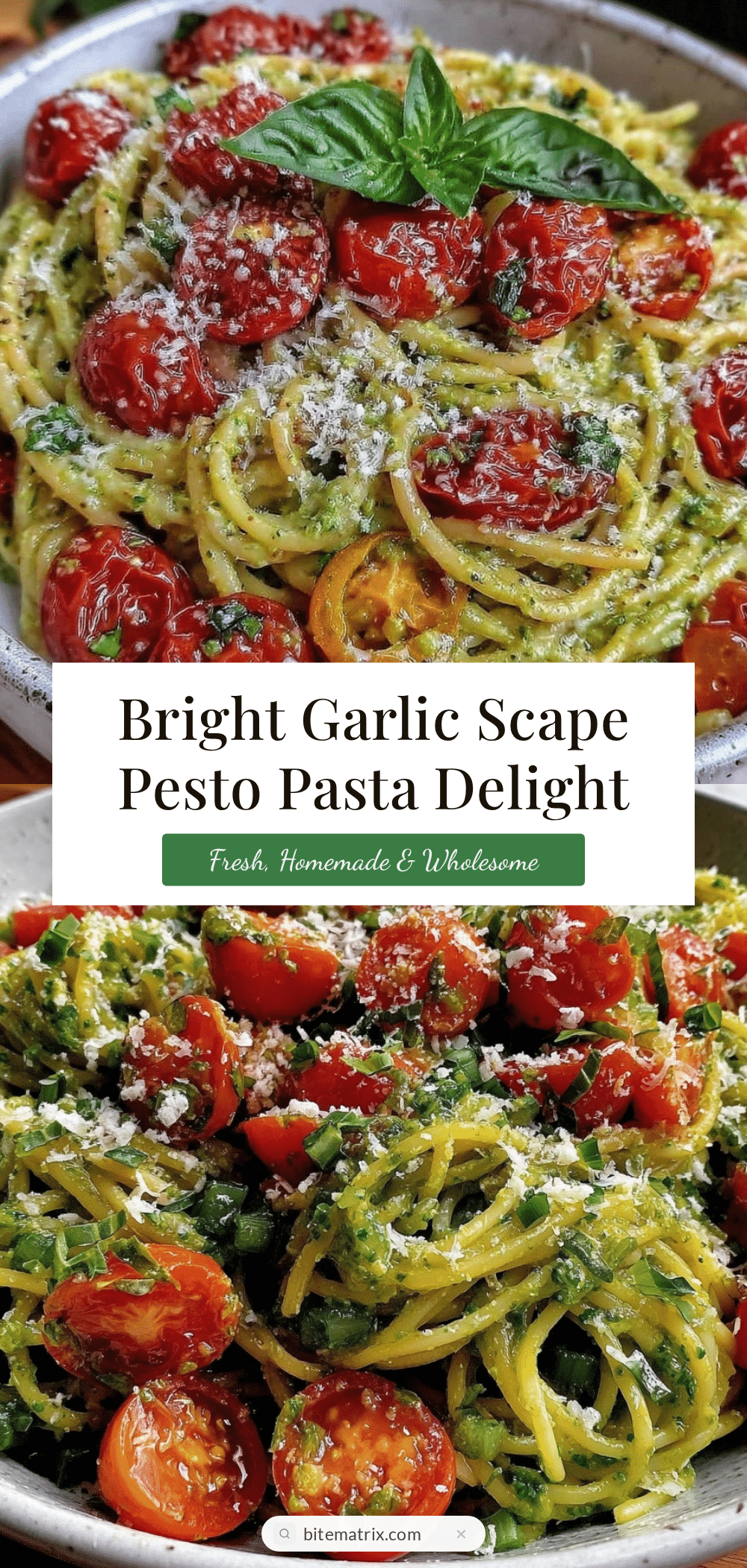 fresh garlic scape pesto pasta recipe
