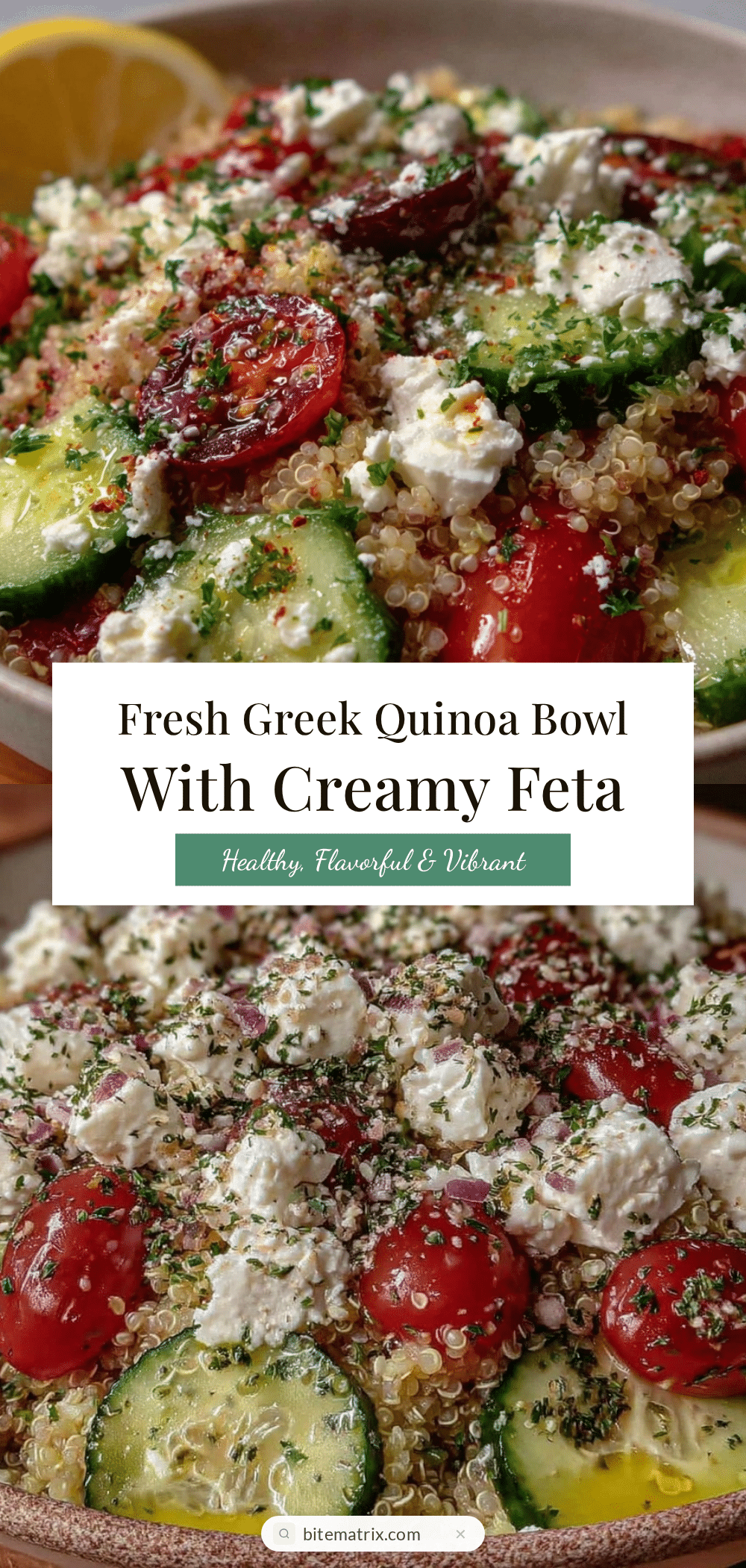 fresh greek quinoa bowl recipe