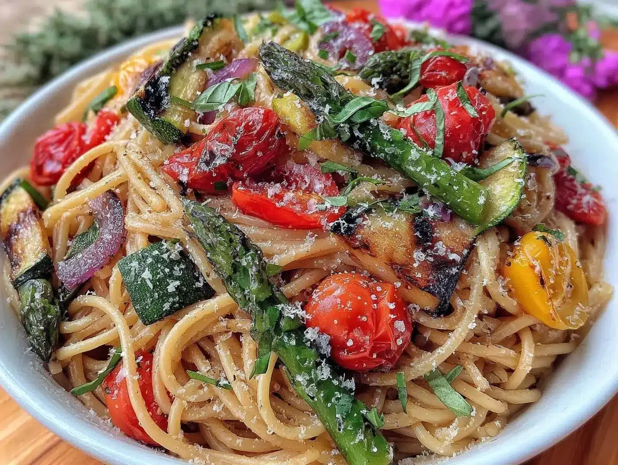 fresh grilled vegetable pasta primavera preparation steps