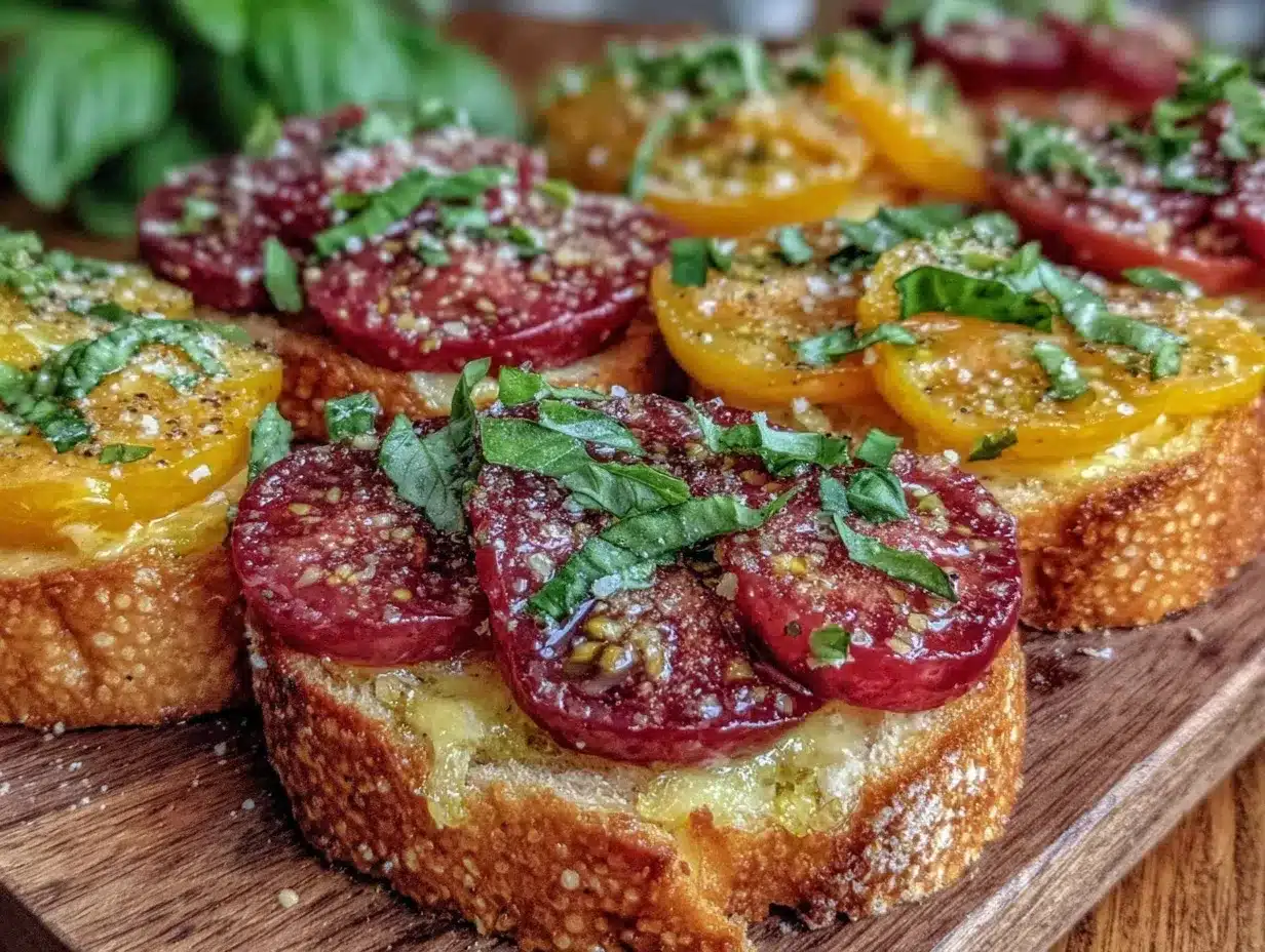 fresh heirloom tomato bruschetta preparation steps