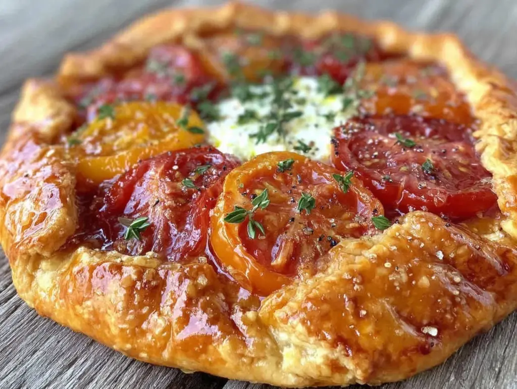 fresh heirloom tomato galette - featured image