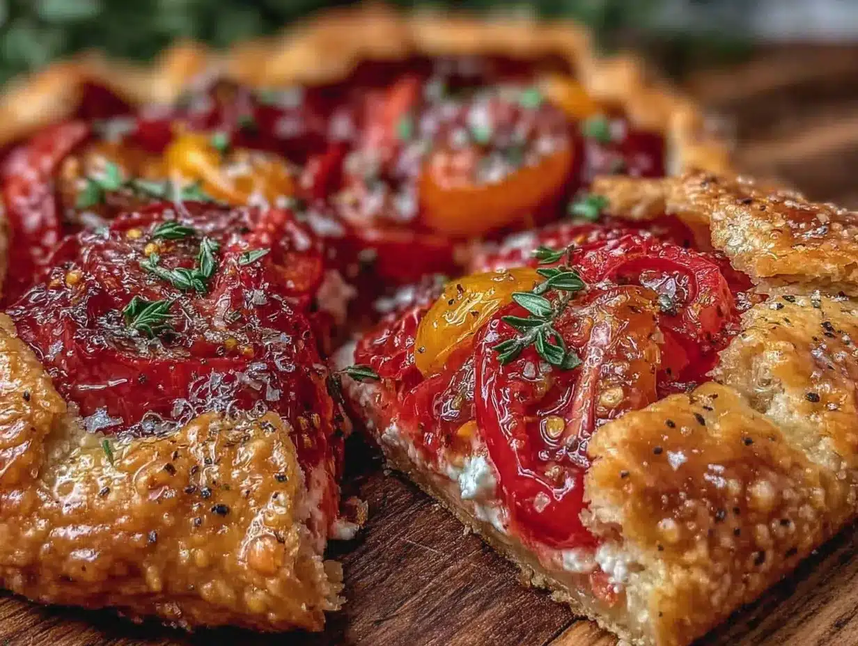 fresh heirloom tomato galette preparation steps
