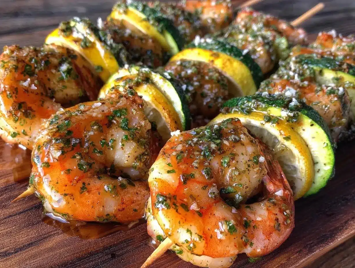 fresh lemon herb shrimp skewers preparation steps