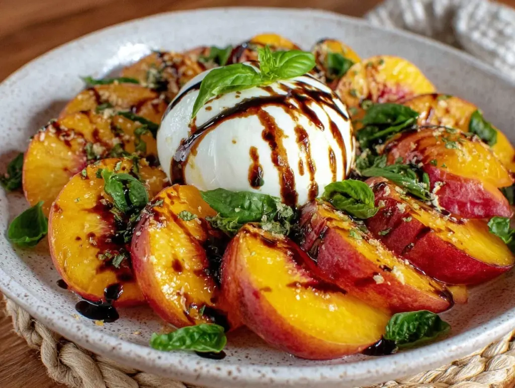 fresh nectarine caprese salad - featured image