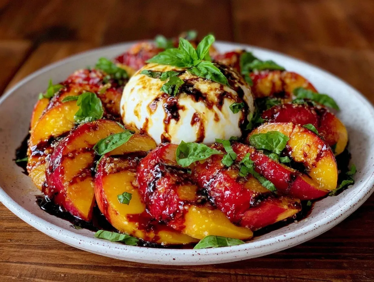fresh nectarine caprese salad preparation steps