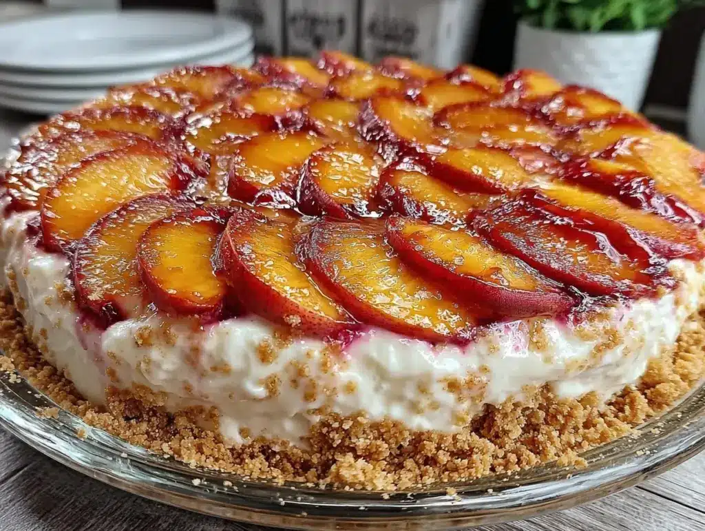 fresh peach cream cheese pie - featured image