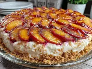 fresh peach cream cheese pie - featured image