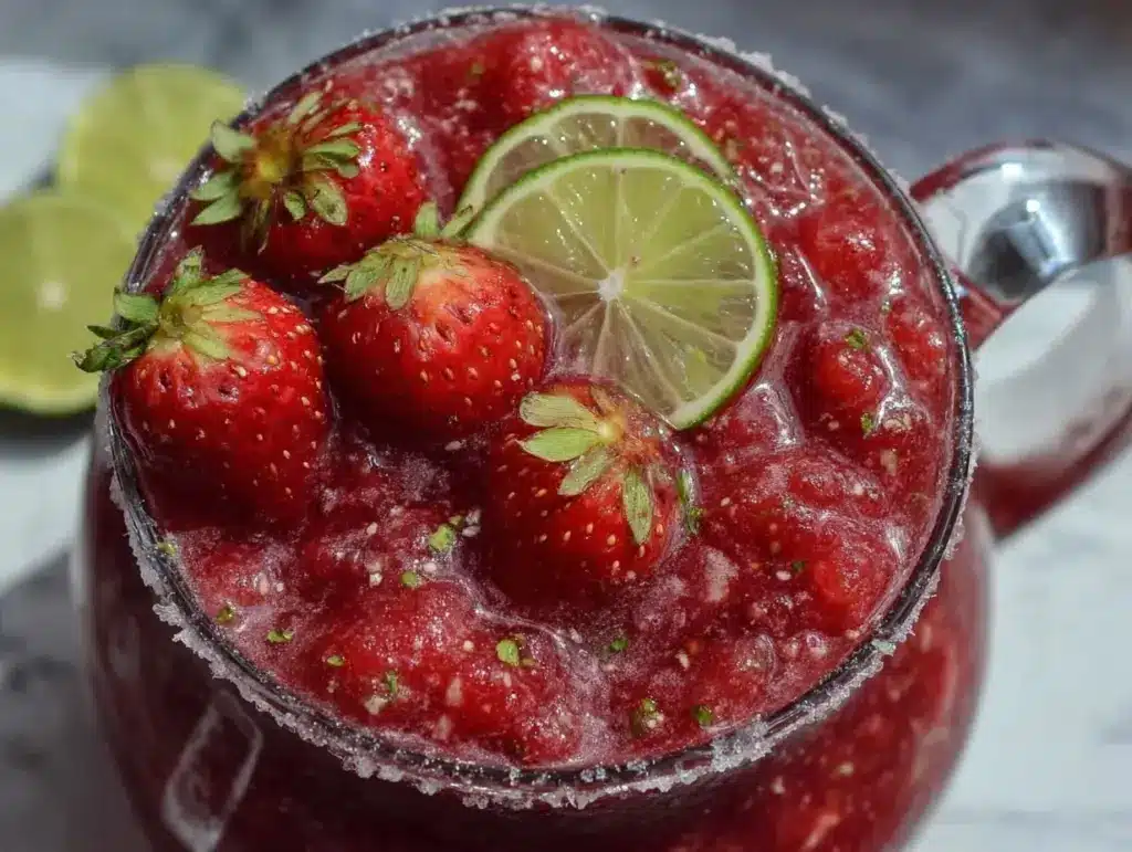 frozen strawberry margarita slushies - featured image
