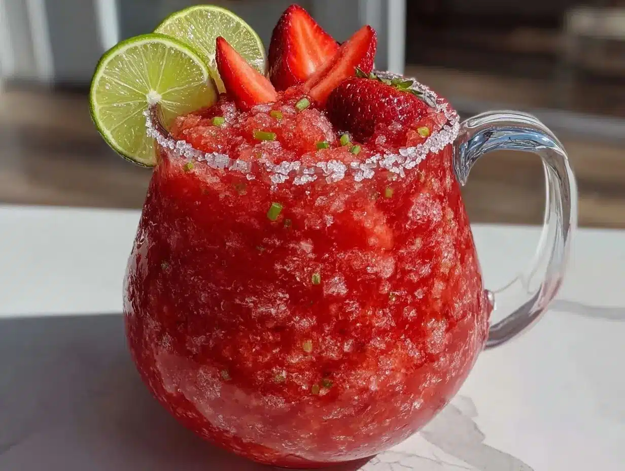 frozen strawberry margarita slushies preparation steps