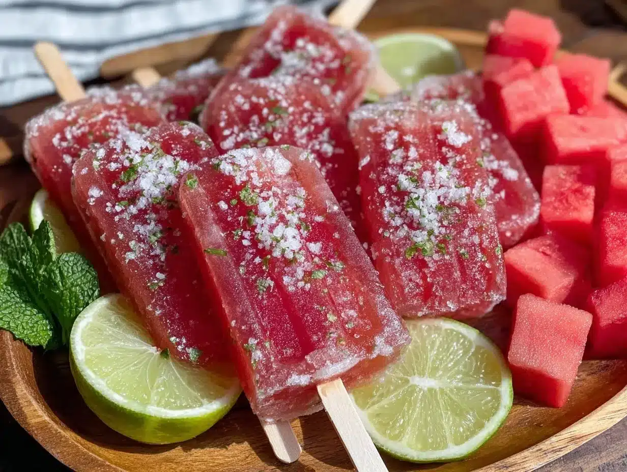 frozen watermelon margarita popsicles preparation steps