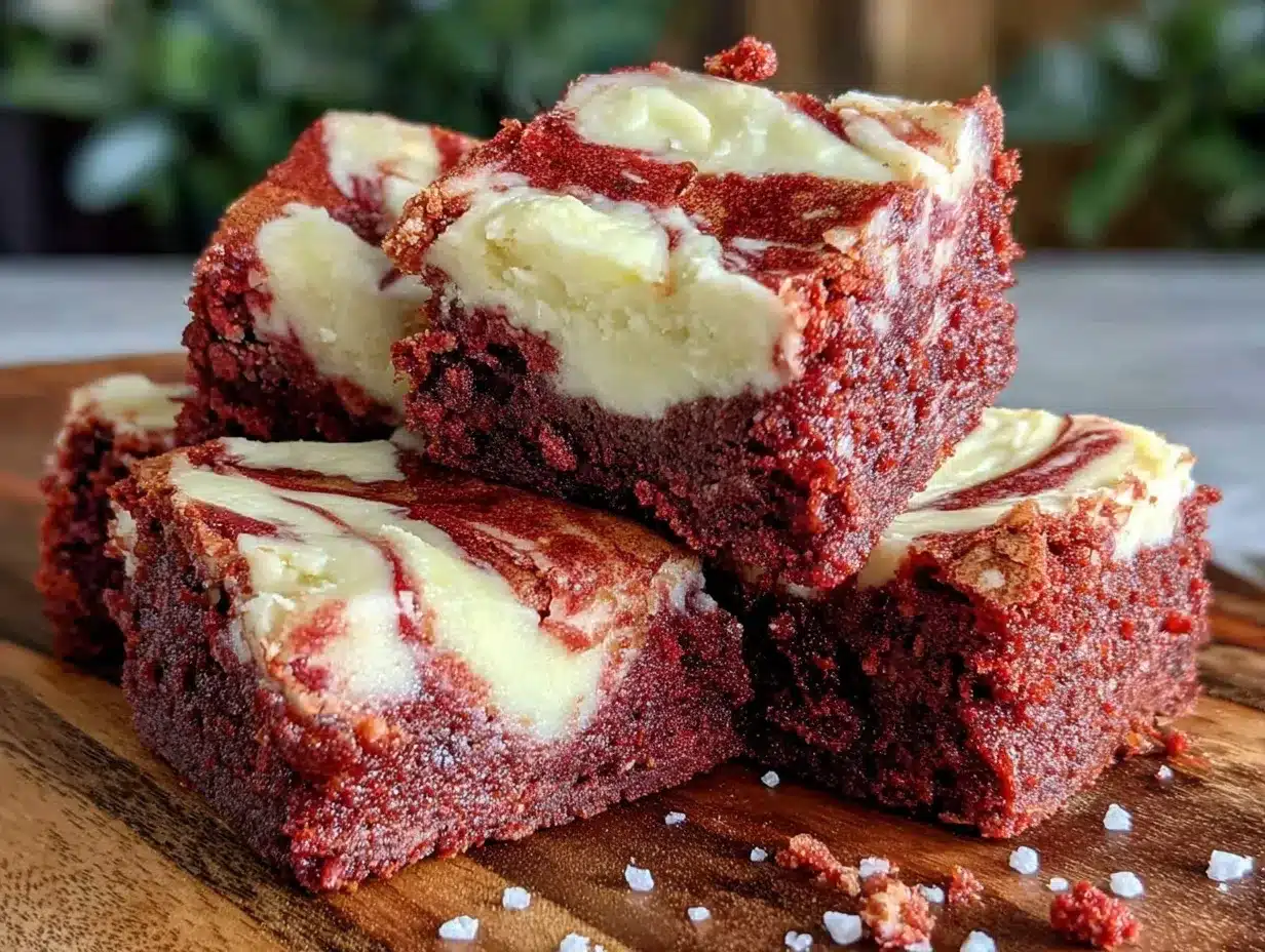 fudgy red velvet brownies with cream cheese swirl preparation steps