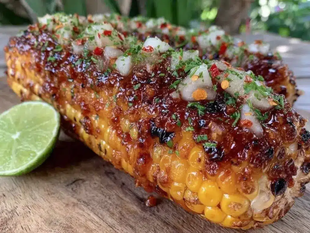 grilled corn on the cob with chili lime butter - featured image