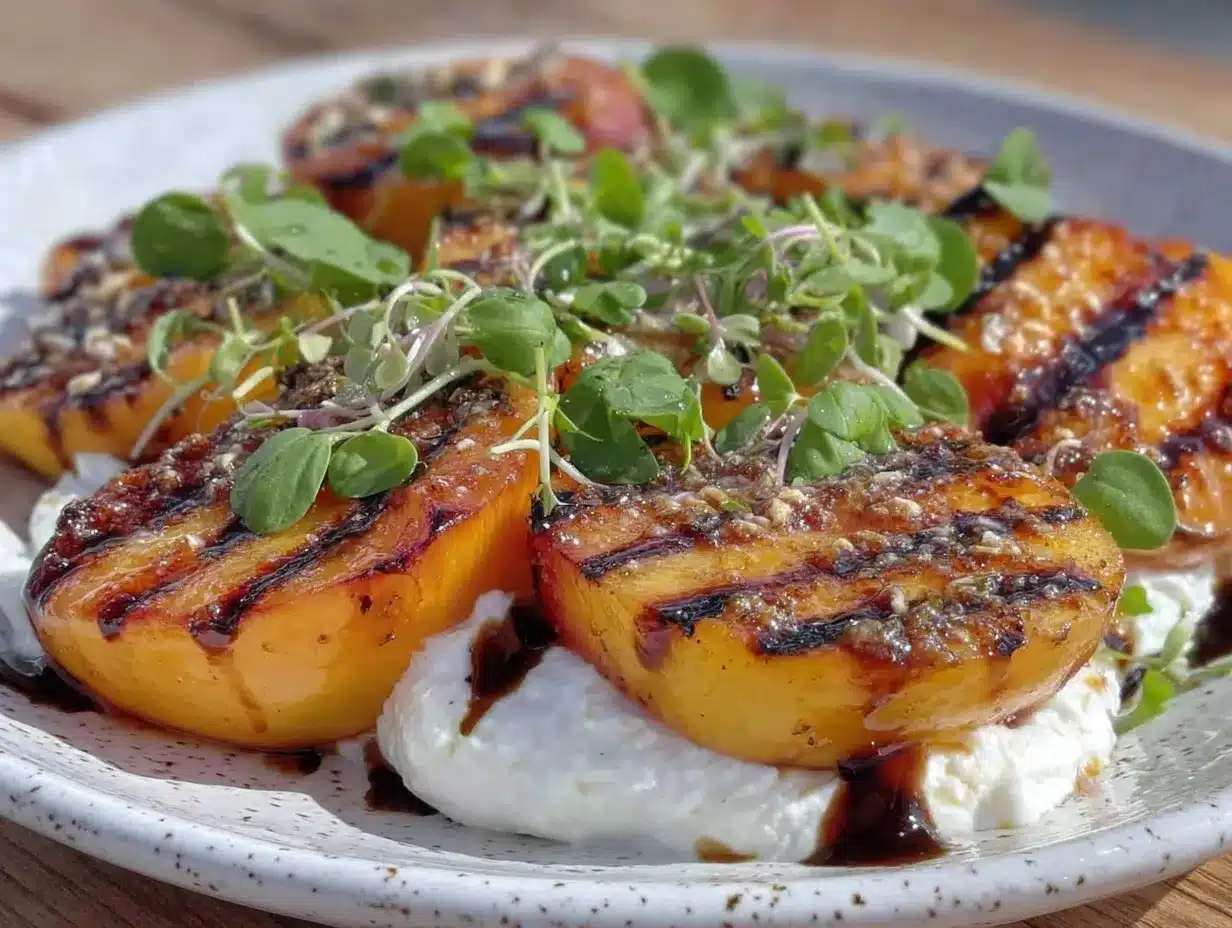grilled peach and burrata salad preparation steps