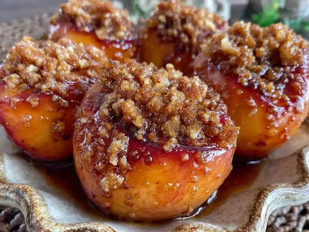 honey-baked peaches - featured image