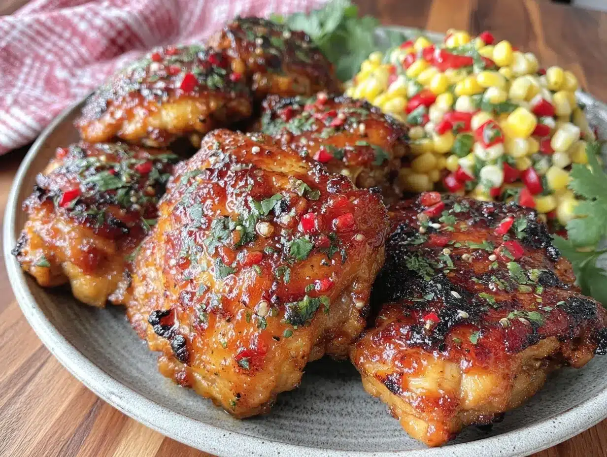 honey garlic grilled chicken thighs preparation steps