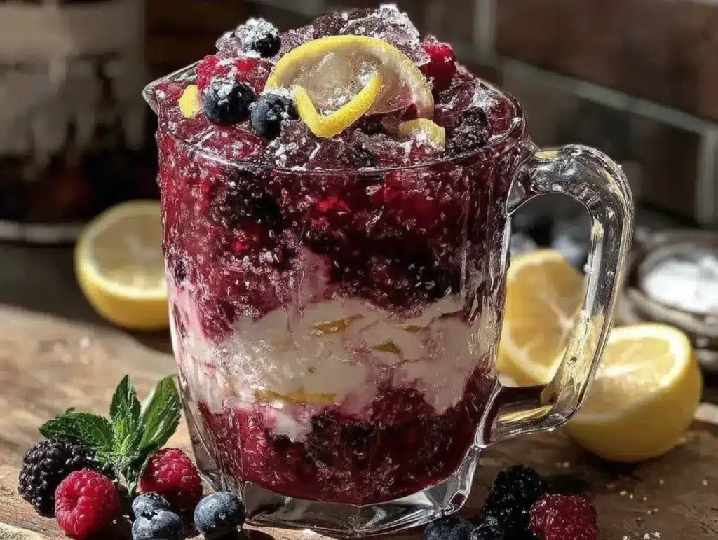 layered patriotic berry lemonade punch - featured image