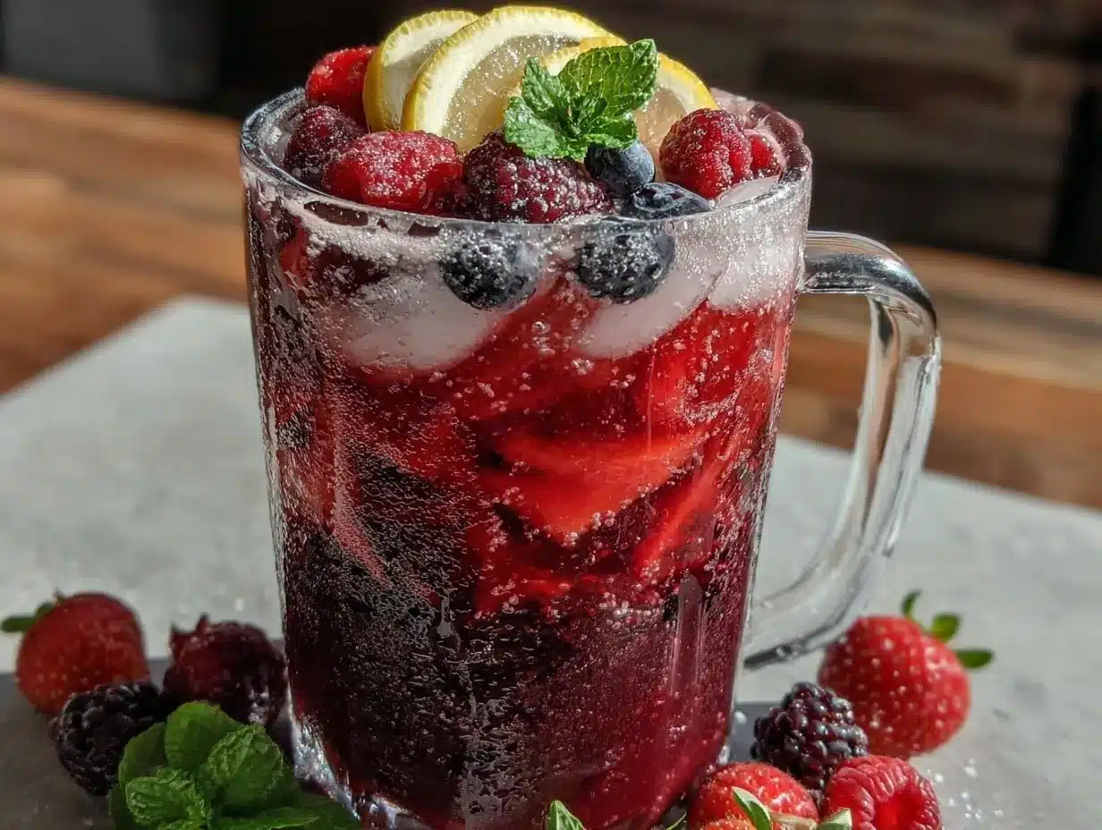 layered patriotic berry lemonade punch preparation steps
