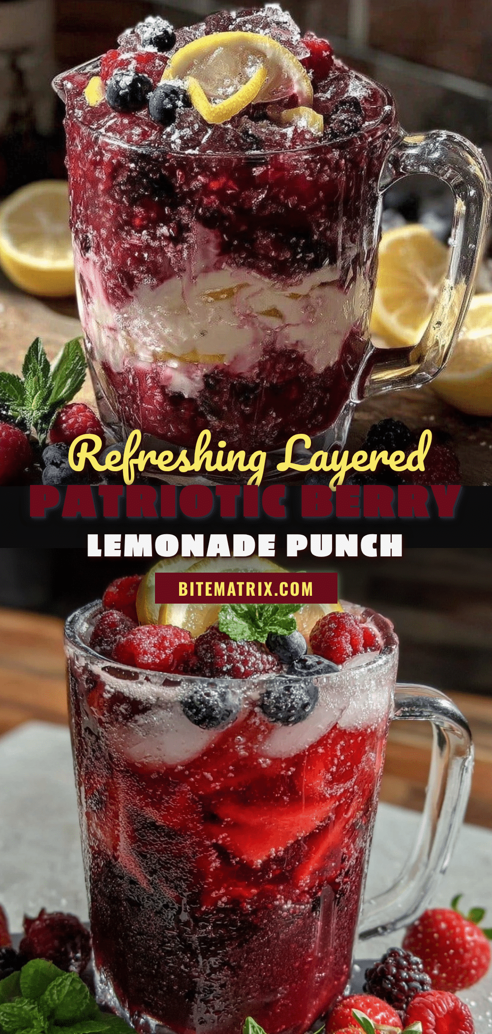 layered patriotic berry lemonade punch recipe