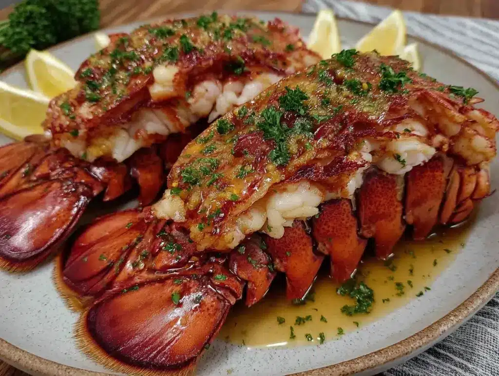 lemon garlic butter lobster tails - featured image