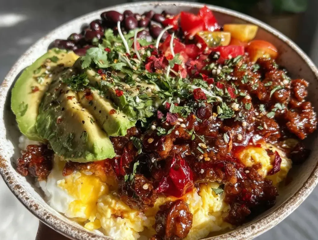 loaded breakfast burrito bowl - featured image