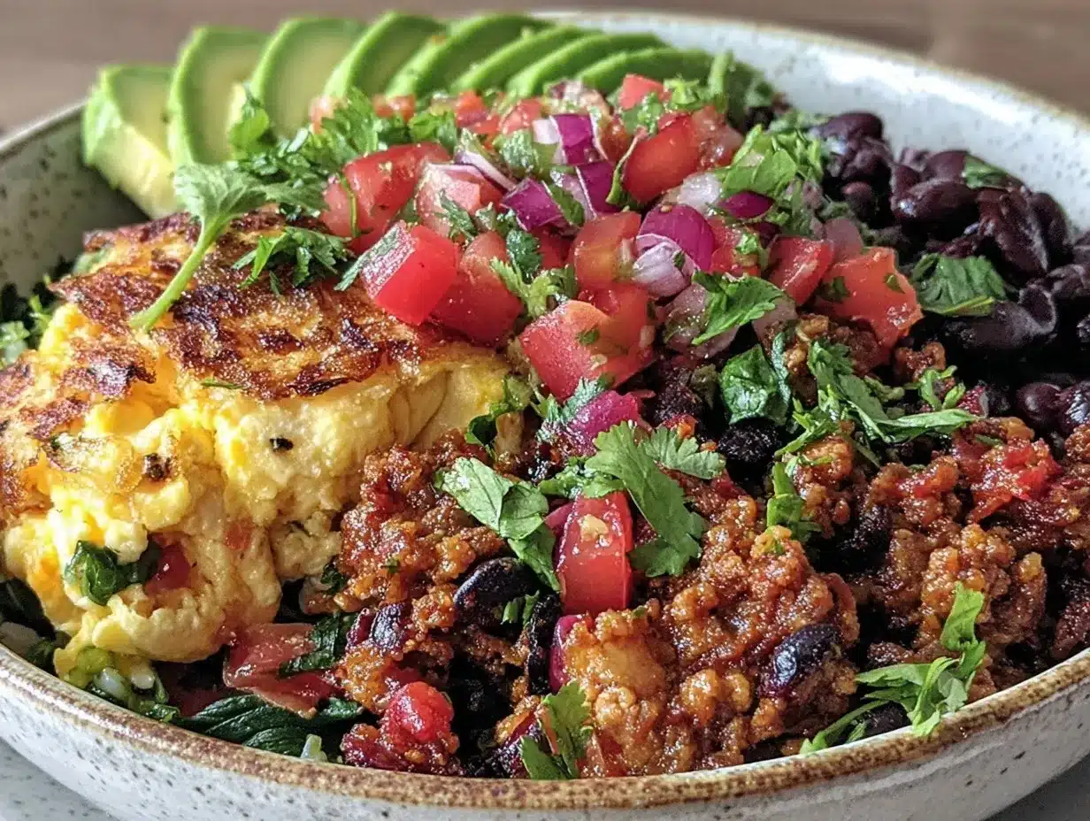 loaded breakfast burrito bowl preparation steps