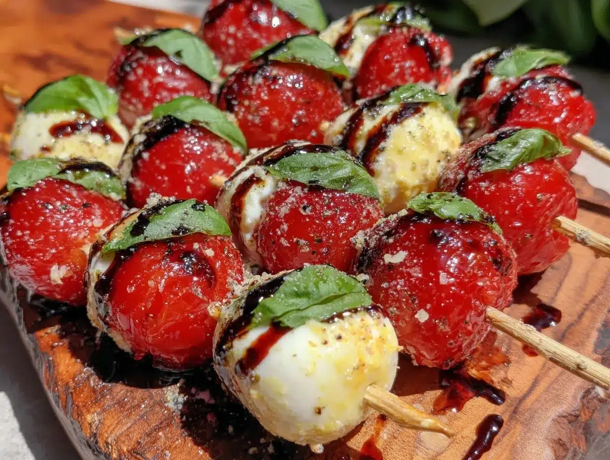 mini Caprese skewers preparation steps