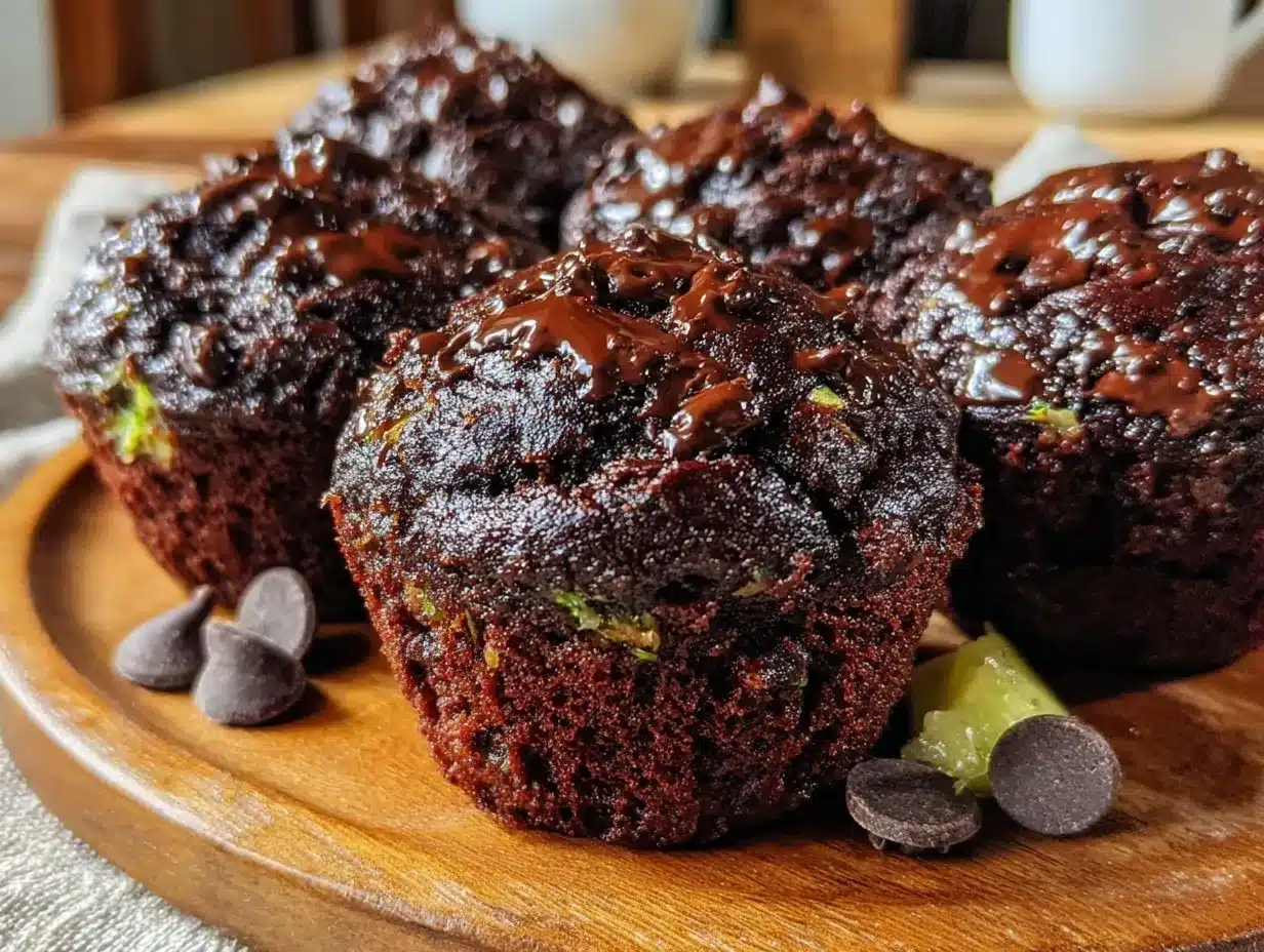 moist double chocolate chip zucchini muffins preparation steps