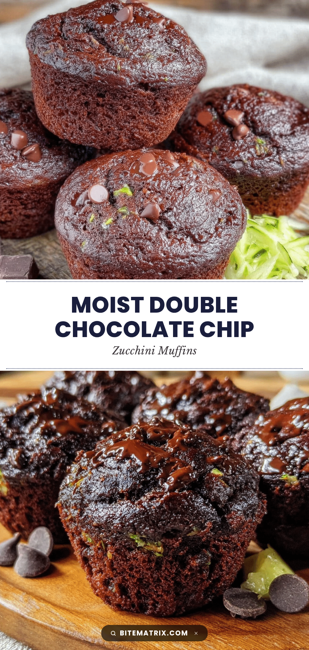moist double chocolate chip zucchini muffins recipe