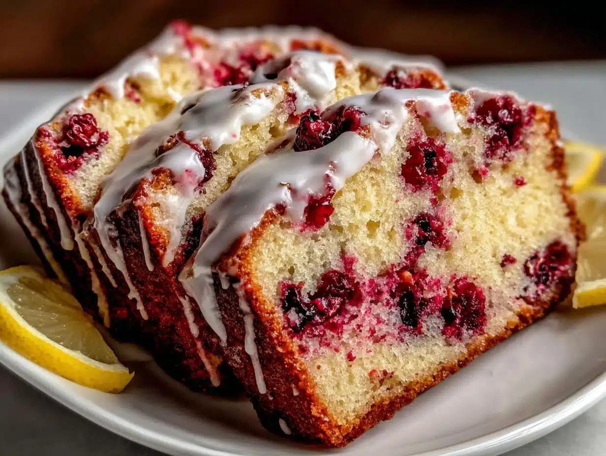 moist huckleberry lemon pound cake - featured image