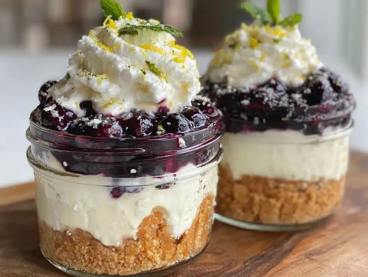 no-bake blueberry cheesecake parfaits preparation steps