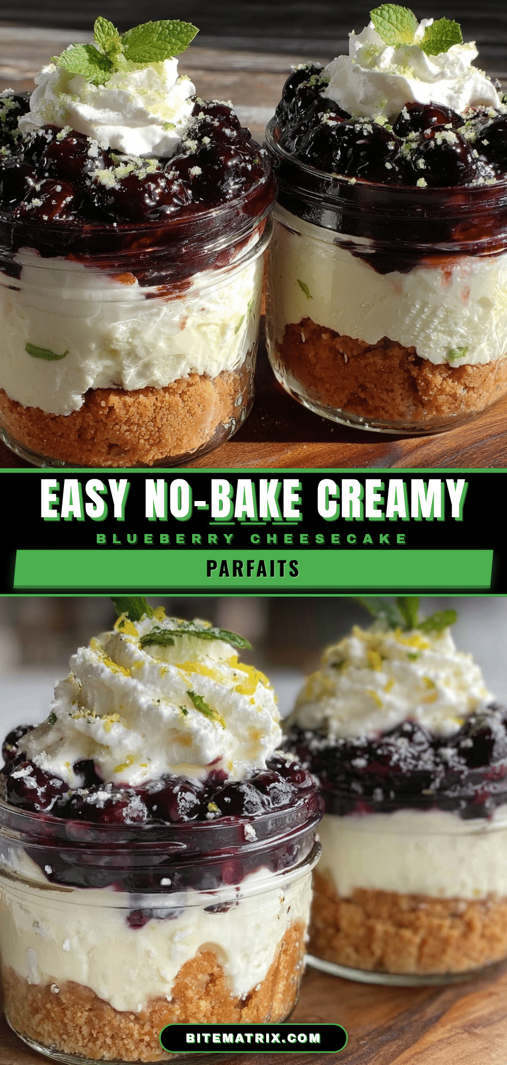 no-bake blueberry cheesecake parfaits recipe