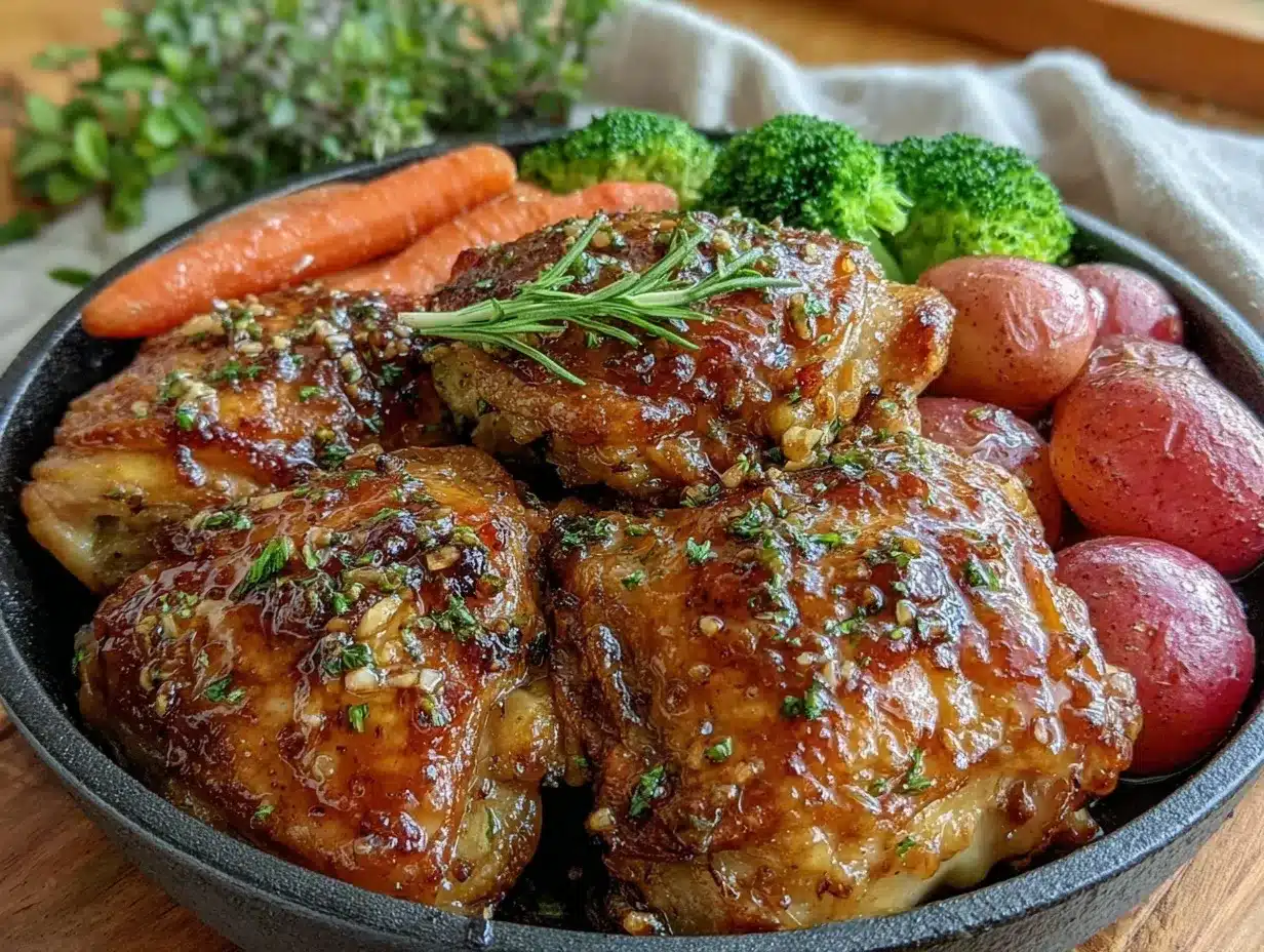 one-pan honey garlic chicken preparation steps