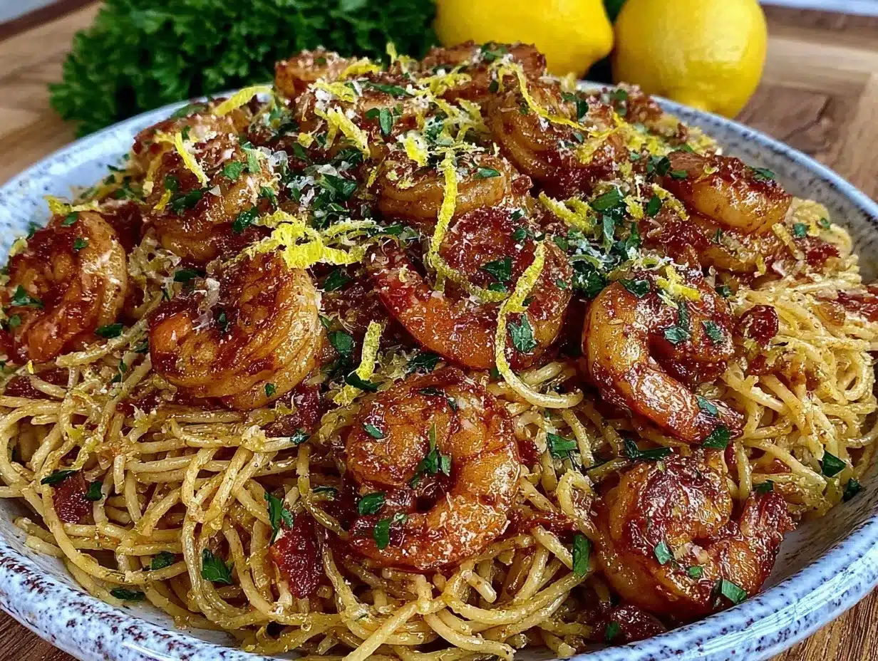 quick garlic shrimp pasta preparation steps