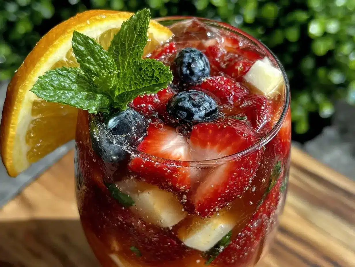red white and blue sangria preparation steps